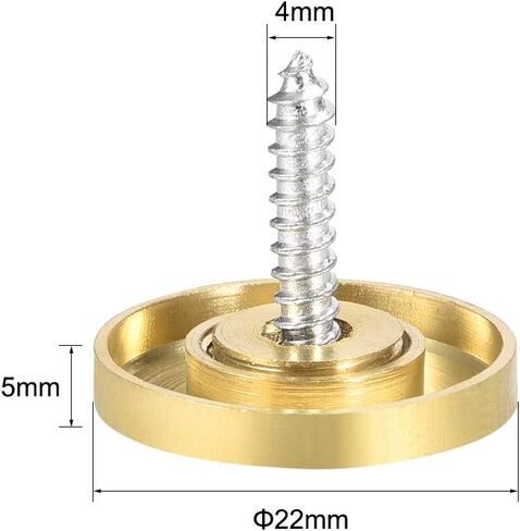 uxcell Mirror Screws Decorative Caps Cover Nails Polished Gold 22mm 2pcs in Saudi Arabia