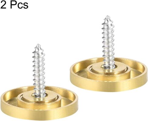 uxcell Mirror Screws Decorative Caps Cover Nails Polished Gold 22mm 2pcs in Saudi Arabia