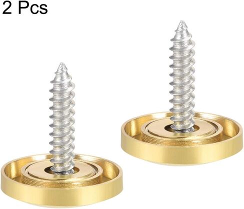 uxcell Mirror Screws Decorative Caps Cover Nails Polished Gold 22mm 2pcs in Saudi Arabia