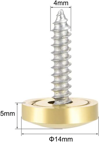 uxcell Mirror Screws Decorative Caps Cover Nails Polished Gold 22mm 2pcs in Saudi Arabia