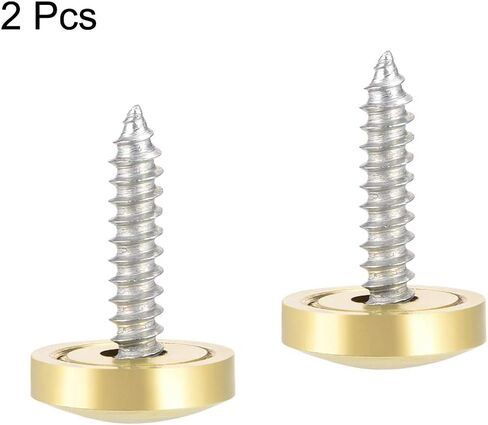 uxcell Mirror Screws Decorative Caps Cover Nails Polished Gold 22mm 2pcs in Saudi Arabia