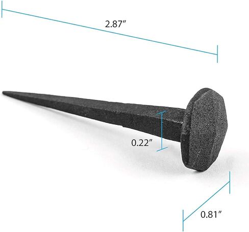 Renovators Supply Manufacturing Clavos Nails 2.8 in. Black Wrought Iron Decorative Round Pyramid Head Nails for Barn, Gate, Window Shutter Or Doors with Black Powder Coat Finish in Saudi Arabia