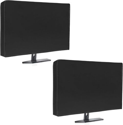 2Pack Waterproof Computer Monitor Dust Cover, Luxiv Black Full Body Cover for Computer Screen Computer Monitor Covers for Desktops Anti-Static LCD-Silky HD Panel Dust Cover (LLW-computer cover 2P-S) in Saudi Arabia