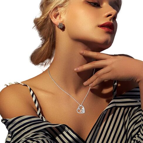 Cat Jewelry for Women 925 Silver Cat Necklace for Women Rose Gold Cat Themed Gifts for Girls Cat Lovers in Saudi Arabia