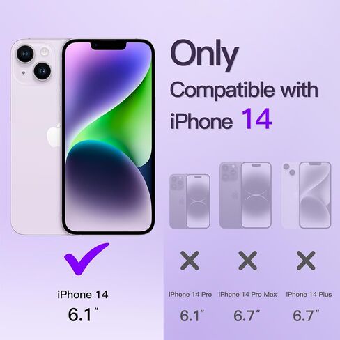 حافظة JETech مطلية بالكهرباء لهاتف iPhone 14 مقاس 6.1 بوصة، حماية كاملة لعدسة الكاميرا، متوافقة مع الشحن اللاسلكي MagSafe، غطاء هاتف ناعم مقاوم للصدمات من مادة TPU (أرجواني فاتح) in Saudi Arabia