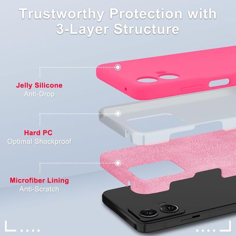 for Motorola Moto G 5G 2023 Case, Silicone Phone Case with 2 Screen Protector, Soft Anti-Scratch Microfiber Lining, Full Body Shockproof Slim Cover, Black in Saudi Arabia