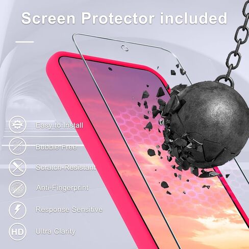 for Motorola Moto G 5G 2023 Case, Silicone Phone Case with 2 Screen Protector, Soft Anti-Scratch Microfiber Lining, Full Body Shockproof Slim Cover, Black in Saudi Arabia