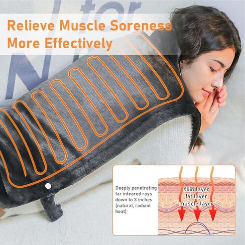 Heating Pad for Back Pain Relief - Durpeak 26"x 35" Large Weighted Electric Heating Pad for Neck and Shoulder with 10 Heating Levels and Auto Shut Off in Kuwait