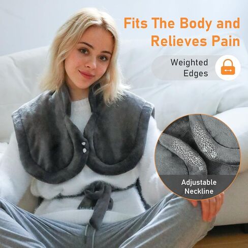 Heating Pad for Back Pain Relief - Durpeak 26"x 35" Large Weighted Electric Heating Pad for Neck and Shoulder with 10 Heating Levels and Auto Shut Off in Kuwait