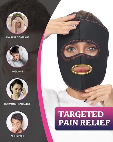 Heated Face Mask, Sinus Pressure Relief Mask, with 3 Temp and 4 Timing Settings, Extra Large Face Heating Pad for Eyes, Hormone Migraine, Tension Headache Relief in Saudi Arabia