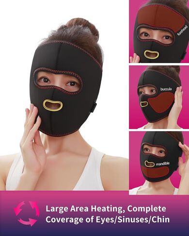 Heated Face Mask, Sinus Pressure Relief Mask, with 3 Temp and 4 Timing Settings, Extra Large Face Heating Pad for Eyes, Hormone Migraine, Tension Headache Relief in Saudi Arabia
