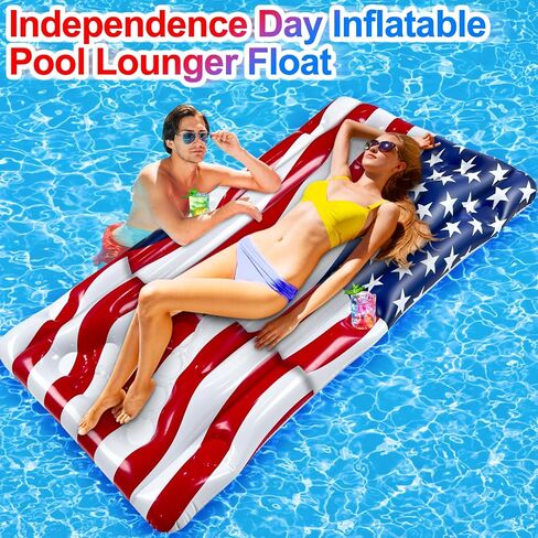 [2 in 1] 6 Ft Inflatable Pool Pong Table & Giant USA Flag Pool Lounger Float Red White and Blue Patriotic Fun Pool Games Raft Float for Adult Family Summer 4th of July Party (No Include Cup & Ball) in Saudi Arabia