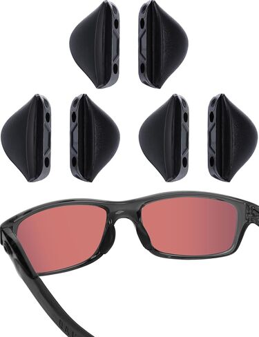 2 Pairs Upgraded Nose Pads for Oakley Turbine OO9263, Marshal MNP, Fives Squared OO9238, Chainlink OO9247, Pit Bull OO9128 Eyeglass Sunglass, Push-in Nose Piece Replacement, Black, Anti-Slip in Saudi Arabia