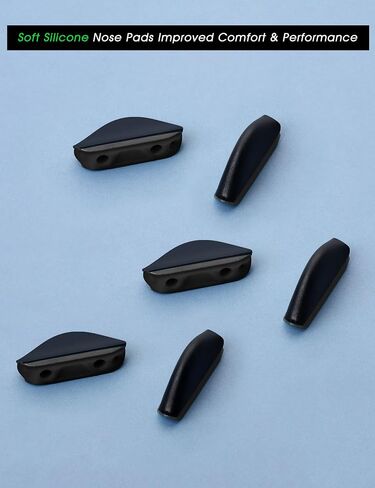 2 Pairs Upgraded Nose Pads for Oakley Turbine OO9263, Marshal MNP, Fives Squared OO9238, Chainlink OO9247, Pit Bull OO9128 Eyeglass Sunglass, Push-in Nose Piece Replacement, Black, Anti-Slip in Saudi Arabia