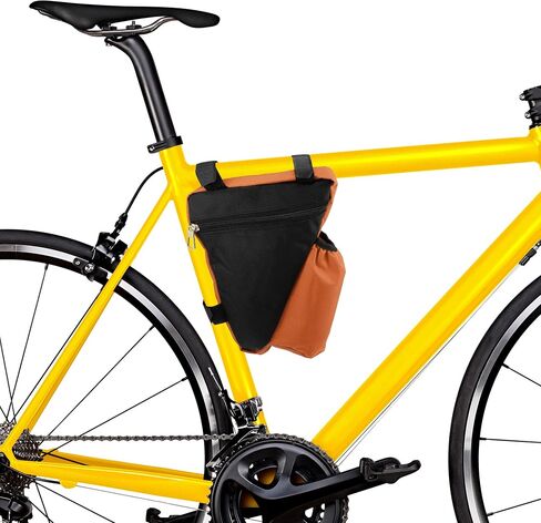 X AUTOHAUX Bike Triangle Frame Bag Front Pouch Cycling Bicycle Wedge Tube Storage Bag with Bottle Holder for Road Mountain Bikes Orange in Saudi Arabia