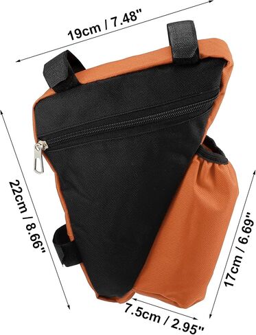 X AUTOHAUX Bike Triangle Frame Bag Front Pouch Cycling Bicycle Wedge Tube Storage Bag with Bottle Holder for Road Mountain Bikes Orange in Saudi Arabia