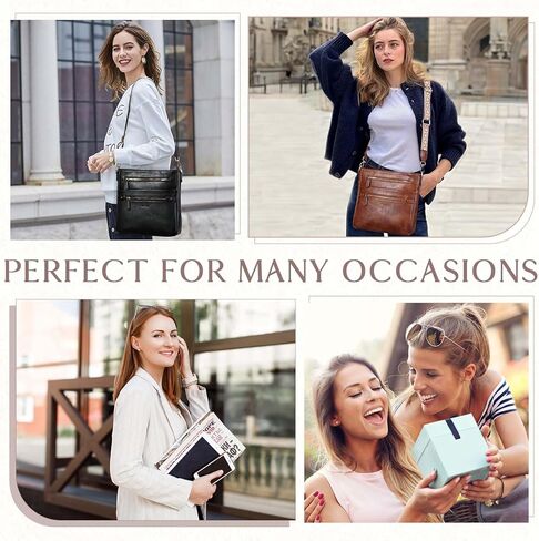 VASCHY Crossbody Bag Purse for Women, Fashion Vegan Leather Medium Multi-pocket Cross Body Messenger Bag Handbag Guitar Strap in Kuwait