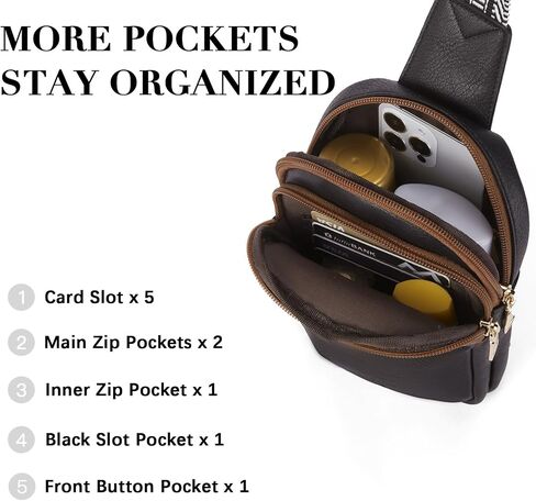 BOSTANTEN Small Sling Bag for Women ＆ Small Wallet for Women Leather RFID Blocking Card Holder in Saudi Arabia