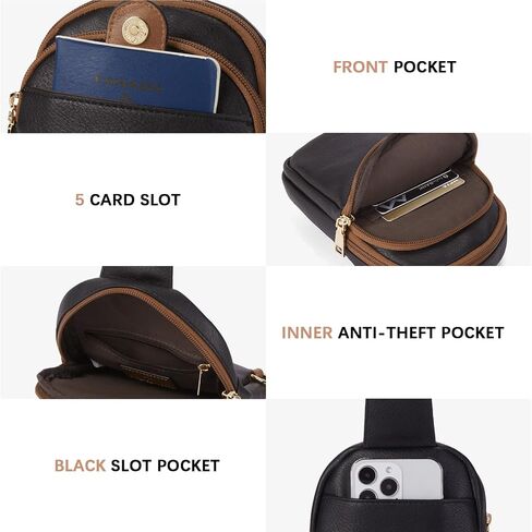 BOSTANTEN Small Sling Bag for Women ＆ Small Wallet for Women Leather RFID Blocking Card Holder in Saudi Arabia