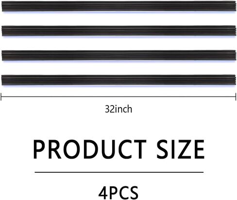 4 قطع من شفرات ممسحة الزجاج الأمامي، 32 بوصة قابلة للتشذيب بنفسك، بدون إطار بدون إطار، شفرات ممسحة الزجاج الأمامي بدون عظم، قطع غيار وإكسسوارات السيارات العالمية in Kuwait