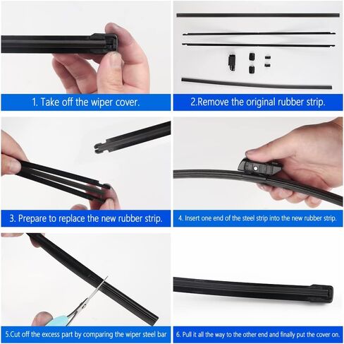 4 قطع من شفرات ممسحة الزجاج الأمامي، 32 بوصة قابلة للتشذيب بنفسك، بدون إطار بدون إطار، شفرات ممسحة الزجاج الأمامي بدون عظم، قطع غيار وإكسسوارات السيارات العالمية in Kuwait