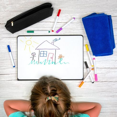سبورة بيضاء صغيرة محمولة مع أقلام تحديد، مقاس 9.5 × 6.5 بوصة، لوحة رسم صغيرة قابلة للمسح الجاف وقابلة للطي للأطفال والطلاب والمعلمين والمكتب المدرسي في الفصول الدراسية in Saudi Arabia
