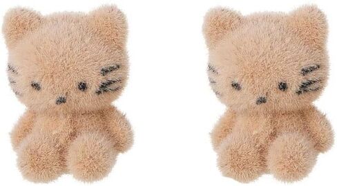 أقراط الدب الأرنب القطيفة اللطيفة المتدفقة على شكل أرنب كرتوني على شكل قطة ظريفة على شكل حيوان للأذن للنساء والفتيات in Kuwait