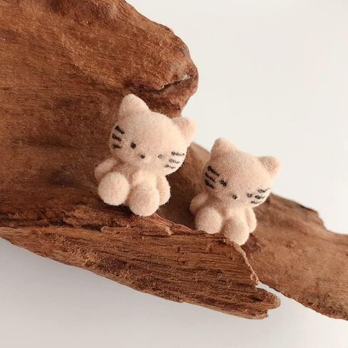 أقراط الدب الأرنب القطيفة اللطيفة المتدفقة على شكل أرنب كرتوني على شكل قطة ظريفة على شكل حيوان للأذن للنساء والفتيات in Kuwait