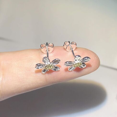 زهرة الأقحوان الصغيرة من الفضة الاسترليني مع أقراط صفراء in Kuwait