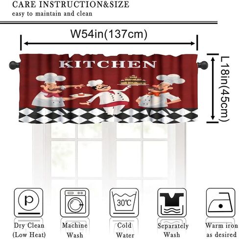 Rustic Barn Door Valance Curtain Farmhouse Vintage Wooden Western Farm Country Retro Rod Pocket Valance Window Treatments 1 Panel Short Curtains for Kitchen Bedroom 54 x 18 in in Kuwait