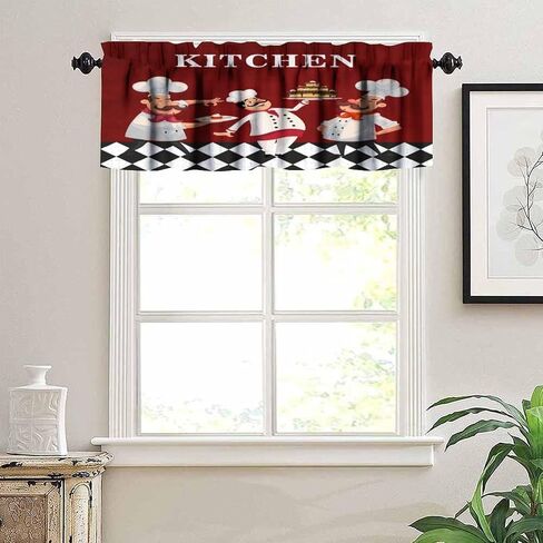 Rustic Barn Door Valance Curtain Farmhouse Vintage Wooden Western Farm Country Retro Rod Pocket Valance Window Treatments 1 Panel Short Curtains for Kitchen Bedroom 54 x 18 in in Kuwait