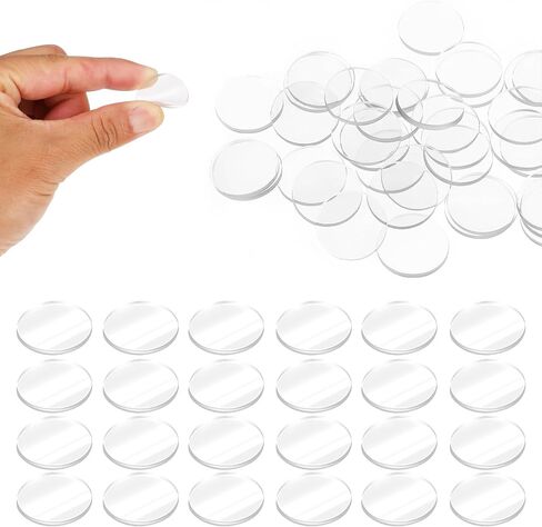 Giantree 50Pcs Clear Glass Table Top Bumper, Non-Adhesive Glass Table Top Spacer, Round Table Protector Furniture Pads Tea Table Nonslip Mats for Glass Table Tops Photo Frame Furniture (20mm) in Saudi Arabia