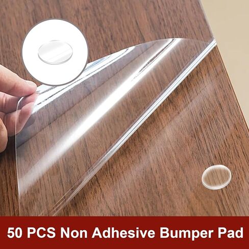 Giantree 50Pcs Clear Glass Table Top Bumper, Non-Adhesive Glass Table Top Spacer, Round Table Protector Furniture Pads Tea Table Nonslip Mats for Glass Table Tops Photo Frame Furniture (20mm) in Saudi Arabia