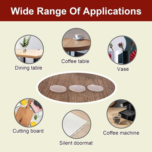 Giantree 50Pcs Clear Glass Table Top Bumper, Non-Adhesive Glass Table Top Spacer, Round Table Protector Furniture Pads Tea Table Nonslip Mats for Glass Table Tops Photo Frame Furniture (20mm) in Saudi Arabia