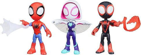 Spidey and His Amazing Friends 3-Pack, 4-Inch Scale Marvel Action Figures, Includes 3 Figures and 3 Accessories, Spider-Man, Ghost-Spider & Miles Morales (Amazon Exclusive) in Saudi Arabia