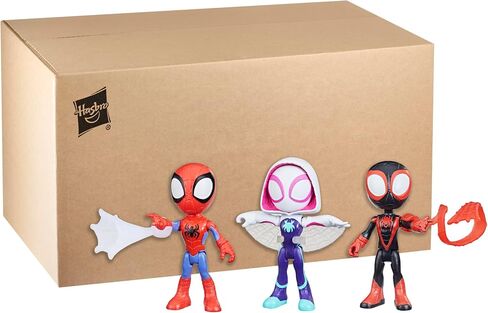 Spidey and His Amazing Friends 3-Pack, 4-Inch Scale Marvel Action Figures, Includes 3 Figures and 3 Accessories, Spider-Man, Ghost-Spider & Miles Morales (Amazon Exclusive) in Saudi Arabia