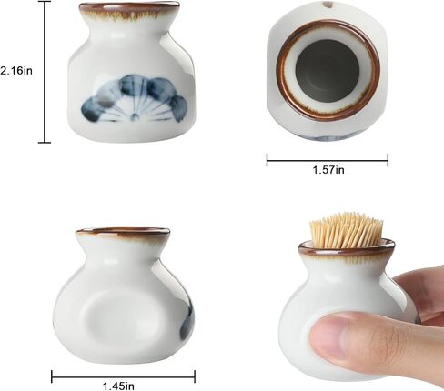 Ceramic Toothpick Holder Jar Set of 2 Toothpick Dispenser Container Cup for Holiday Dinner Table Centerpiece Decor in Saudi Arabia