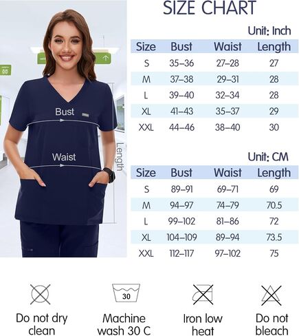 fitglam Women's Medical Scrub Shirts V-Neck Short Sleeves Scrub Tops for Women 3 Pockets in Saudi Arabia