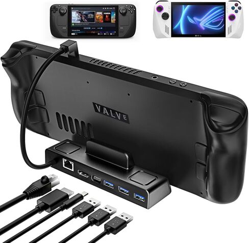 محطة إرساء ANNAPRO لسطح البخار/سطح البخار OLED وROG Ally، قاعدة 6 في 1 مع HDMI 2.0 4K@60 هرتز، جيجابت إيثرنت، 3 × USB-A 3.0 وPD3.0 100 واط USB-C منفذ شحن كامل السرعة in Kuwait