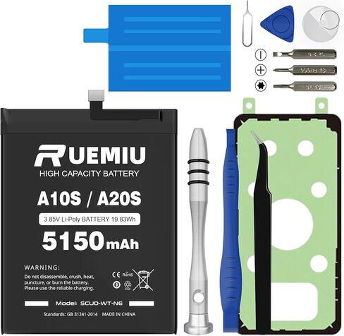 لبطارية Samsung Galaxy A10S/A20s، بطارية بديلة 5150 مللي أمبير في الساعة متوافقة مع Samsung Galaxy A10S SM-A107M SM-A107F/DS SM-A107M/DS مع مجموعة إصلاح الأدوات، EB-BN970ABU in Kuwait