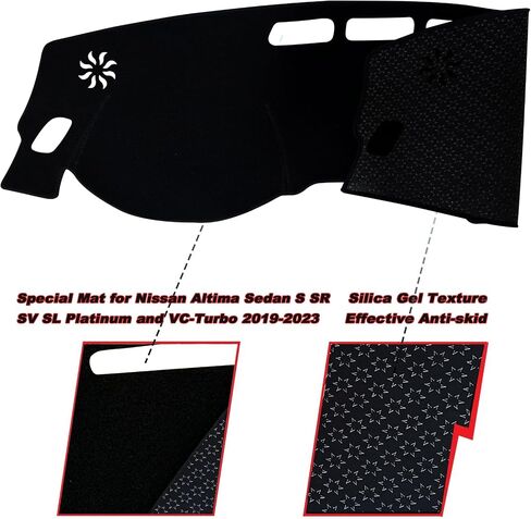 Dash Mat Cover Custom Interior Center Console Mat Compatible with Nissan Altima S SR SV and SL Sedan 2013 2014 2015 2016 2017 2018 Dashboard mat Covers Accessories in Saudi Arabia