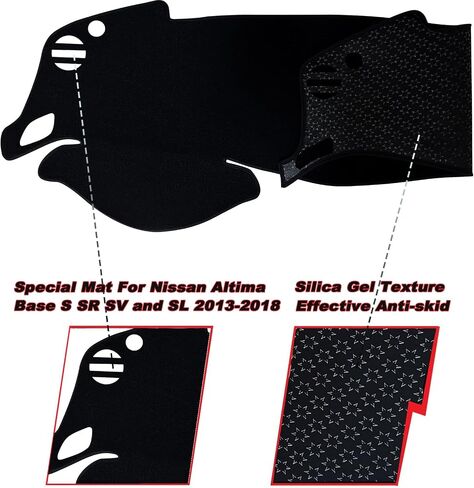 Dash Mat Cover Custom Interior Center Console Mat Compatible with Nissan Altima S SR SV and SL Sedan 2013 2014 2015 2016 2017 2018 Dashboard mat Covers Accessories in Saudi Arabia