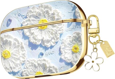 Compatible with AirPods 2nd/1st Generation Case,Flower Airpods 2 Gen Cover Protective Skin Girl Women with Floral Keychain in Saudi Arabia