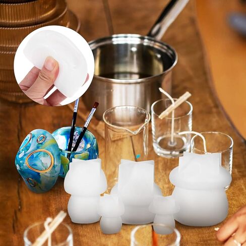 Mushroom Stencil Mushroom Jar Resin Molds, Mushroom Resin Jar Mold with Lid, for Epoxy Resin, Epoxy Molds for Christmas Gifts, Storage Container, Candle Holder, Candy Jar, 5pcs in Saudi Arabia