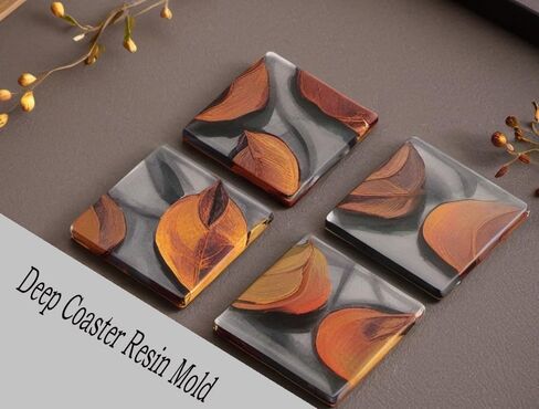 قوالب سيليكون مستطيلة من الراتنج مقاس 16 × 12 بوصة قالب إيبوكسي لطاولة النهر، وألواح التقطيع، وصواني التقديم، وطبق الجبن (مع 4 قطع من قوالب الأكواب العميقة و4 قطع من المقابض) in Kuwait