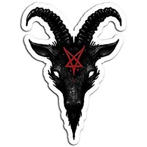 Sigil of Baphomet Goat Mendes Satan Dark Goth Pentagram - Sticker Graphic - Auto, Wall, Laptop, Cell, Truck Sticker for Windows, Cars, Trucks