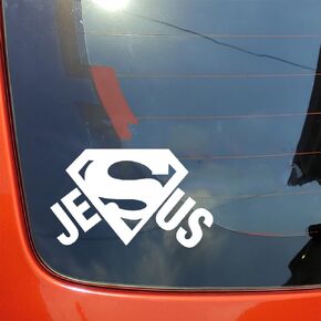 Super Jesus Christian Decal Sticker for Cars Trucks Vans Walls Laptop (4.7x7.6 inches, 2pcs)