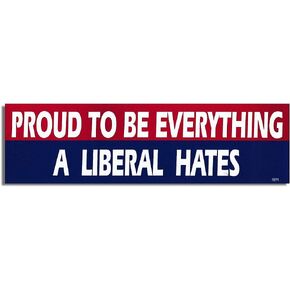 Proud to BE Everything A Liberal Hates - Political CAR Magnet - 2.75 X 9.5 inches - Professionally Made in The USA - Magnetic Decal
