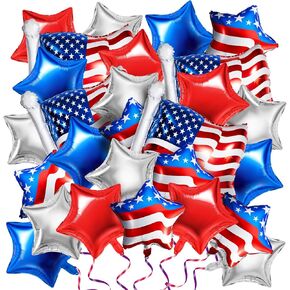 85 Pcs Red White Blue Balloons 4th of July Balloons American Flag Balloons Patriotic Balloons Star Foil USA Balloons Party Decorations for Independence Day Patriotic Memorial Day Decorations Supplies in Saudi Arabia