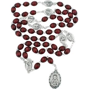 Seven Sorrow of Mary Prayer Beads | Wood and Metal 7 Sorrows Rosary | Includes Instructions | Great Catholic Gift for Confirmation | Lenten Catholic Devotional | Made in Italy